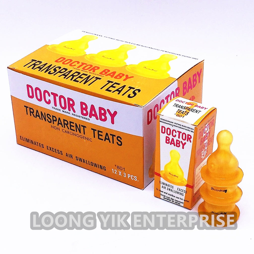 DOCTOR BABY TRANSPARENT TEATS NIPPLE MILK BOTTLE 36PCS