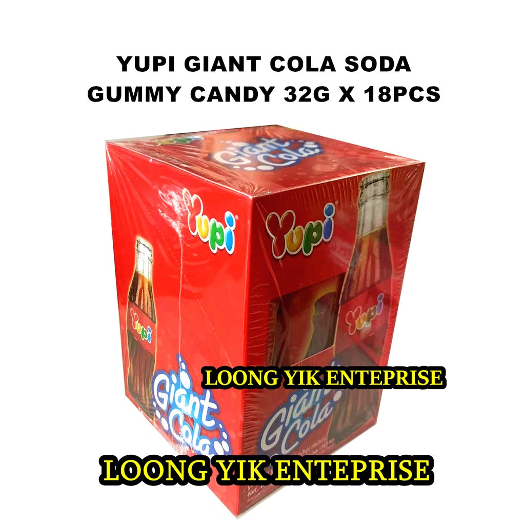 YUPI GIANT COLA SODA GUMMY CANDY 32G X 18PCS