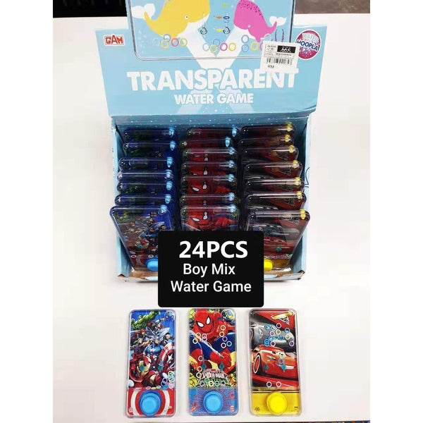 WATER GAME TRANSPARENT BOY SPIDERMAN AVENGERS CARS CARTOON 24PCS