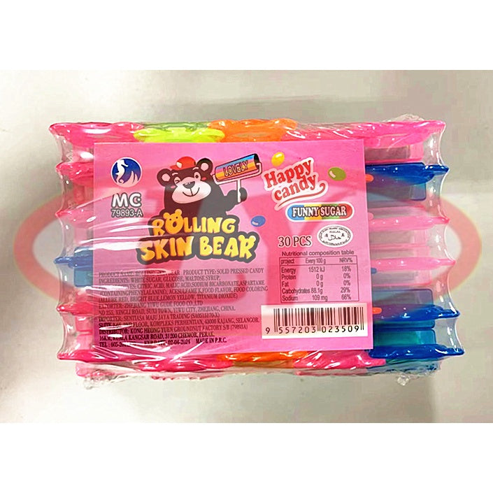 ROLLING SKIN BEAR CANDY FUNNY SUGAR 30PCS