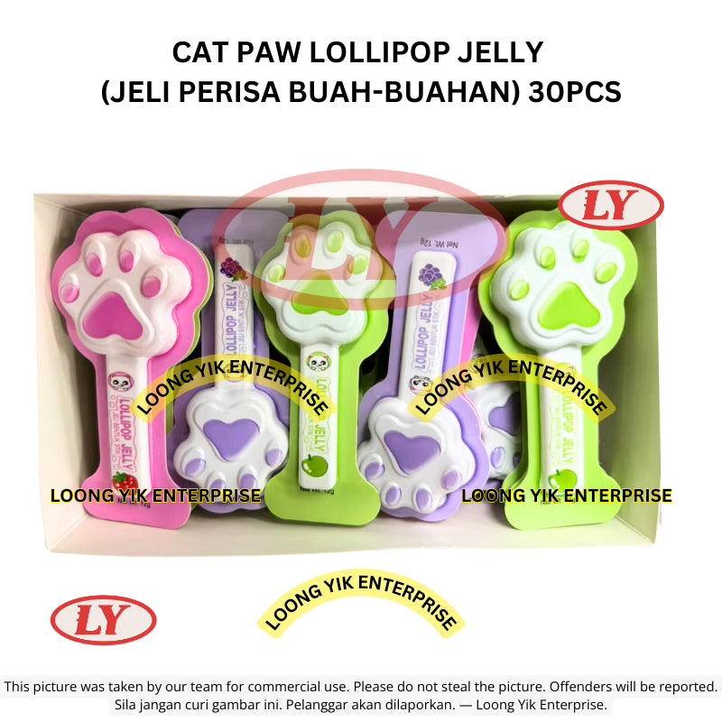 *Halal* CAT PAW LOLLIPOP JELLY (JELI PERISA BUAH-BUAHAN) 30PCS Loongyik99