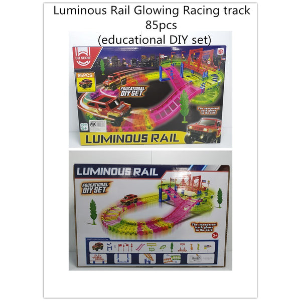 Luminous Rail Glowing Racing track 85pcs GLOWS IN THE DARK (educational DIY set)