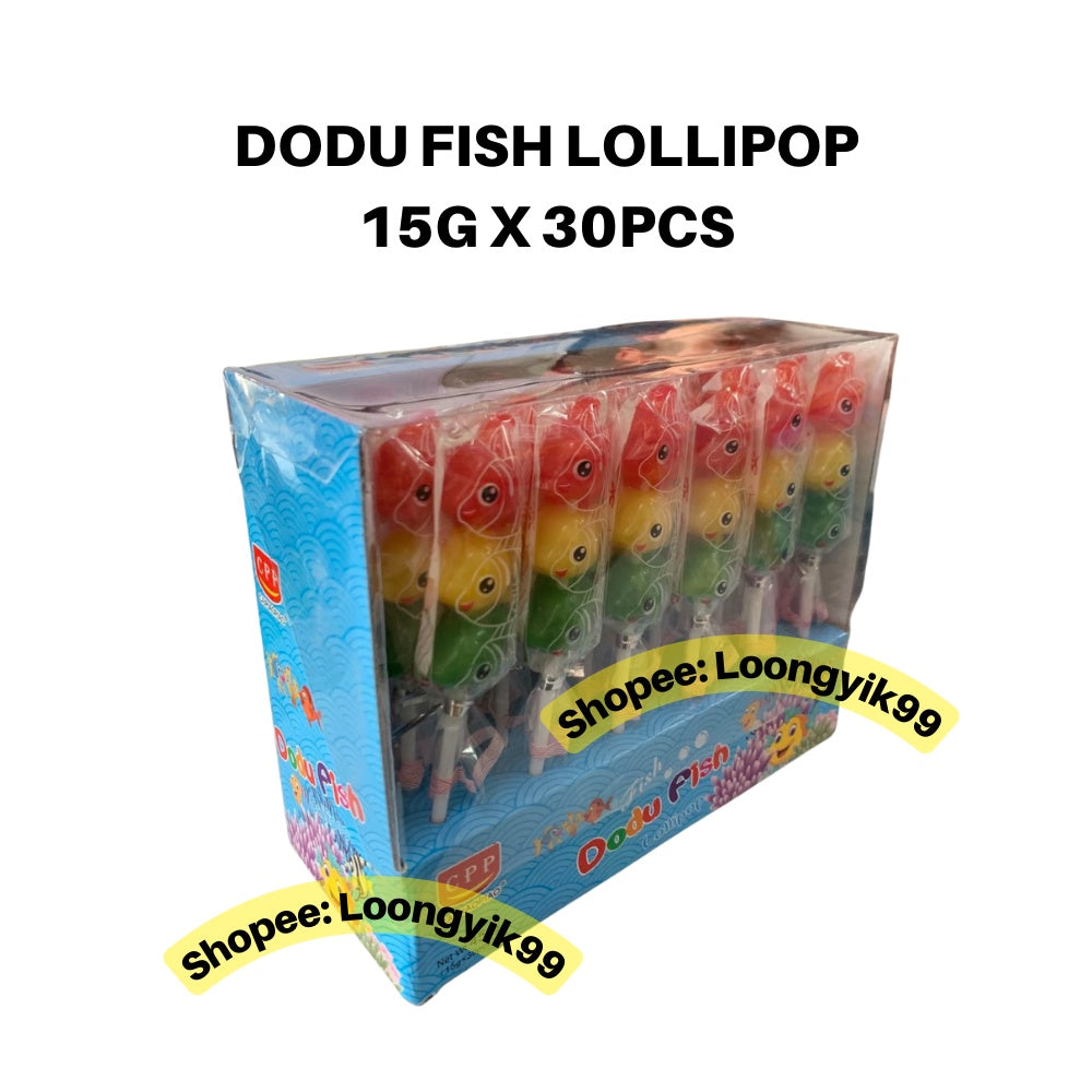 HELLO KITTY LOLLIPOP / DODU FISH 15G X 30PCS FRUITY FLAVOR HALAL