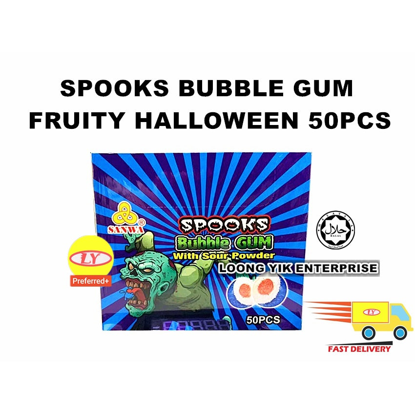 SPOOKS BUBBLE GUM FRUITY HALLOWEEN 50PCS