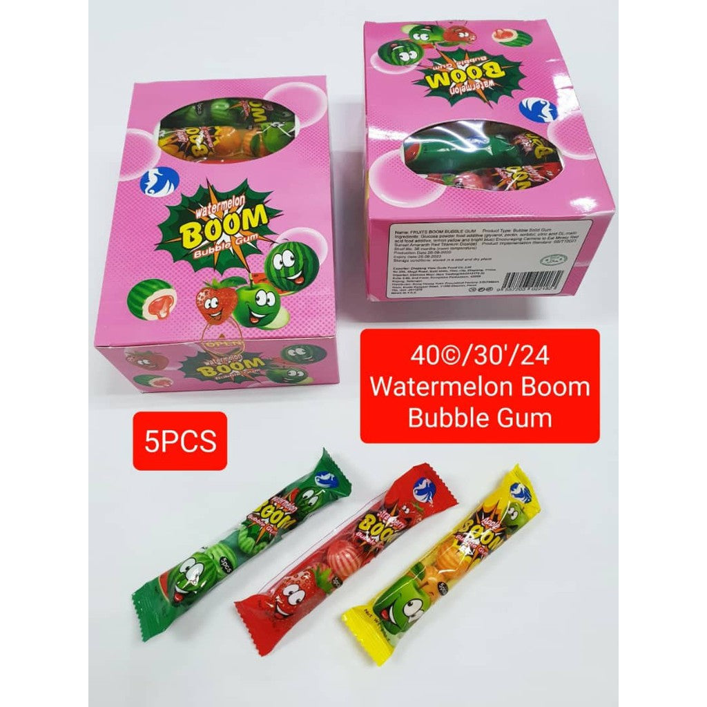 WATERMELON BOOM BUBBLE GUM 30PACKS WITH 5PCS GUM Halal