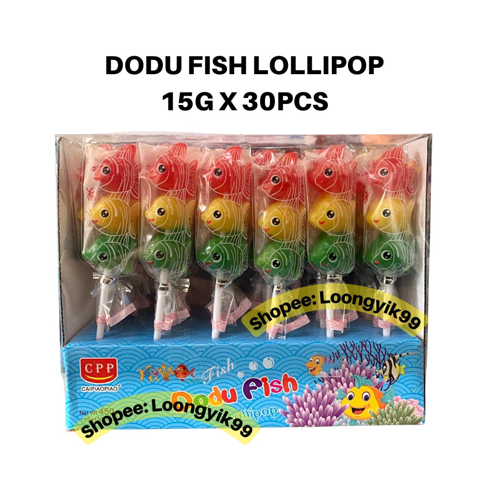 HELLO KITTY LOLLIPOP / DODU FISH 15G X 30PCS FRUITY FLAVOR HALAL