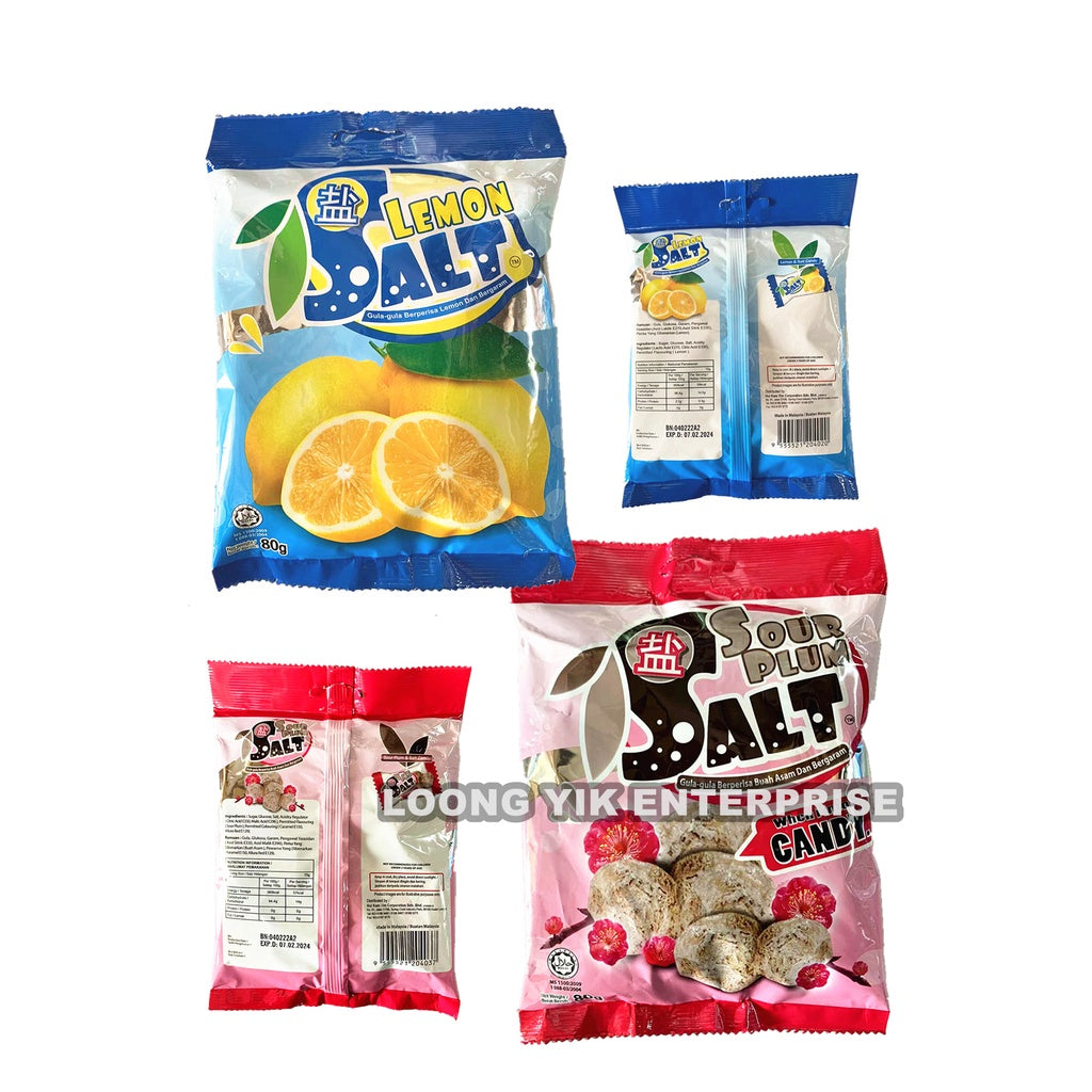 LEMON SALT CANDY / SOUR PLUM SALT CANDY 80G