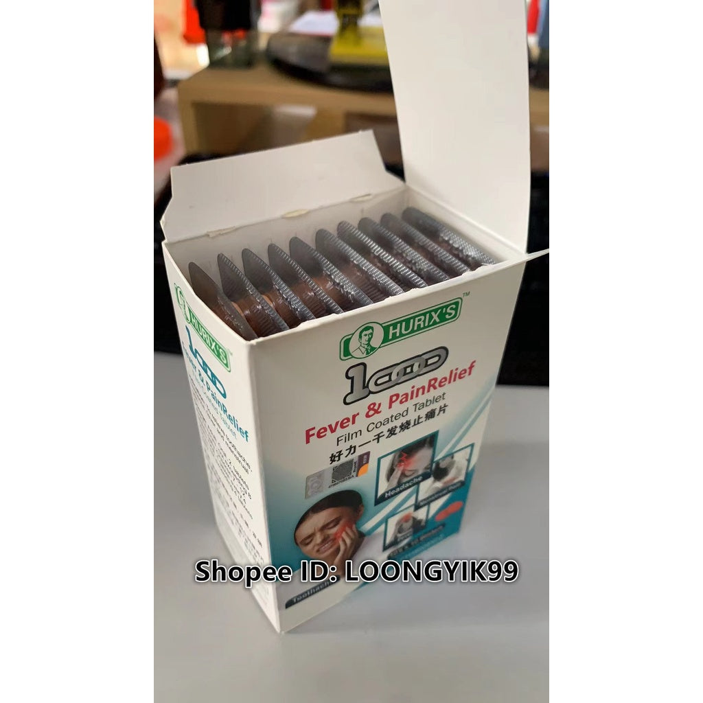 HURIXS FEVER & PAIN RELIEF (500mg) NAME 1000 [10's x 10strip]