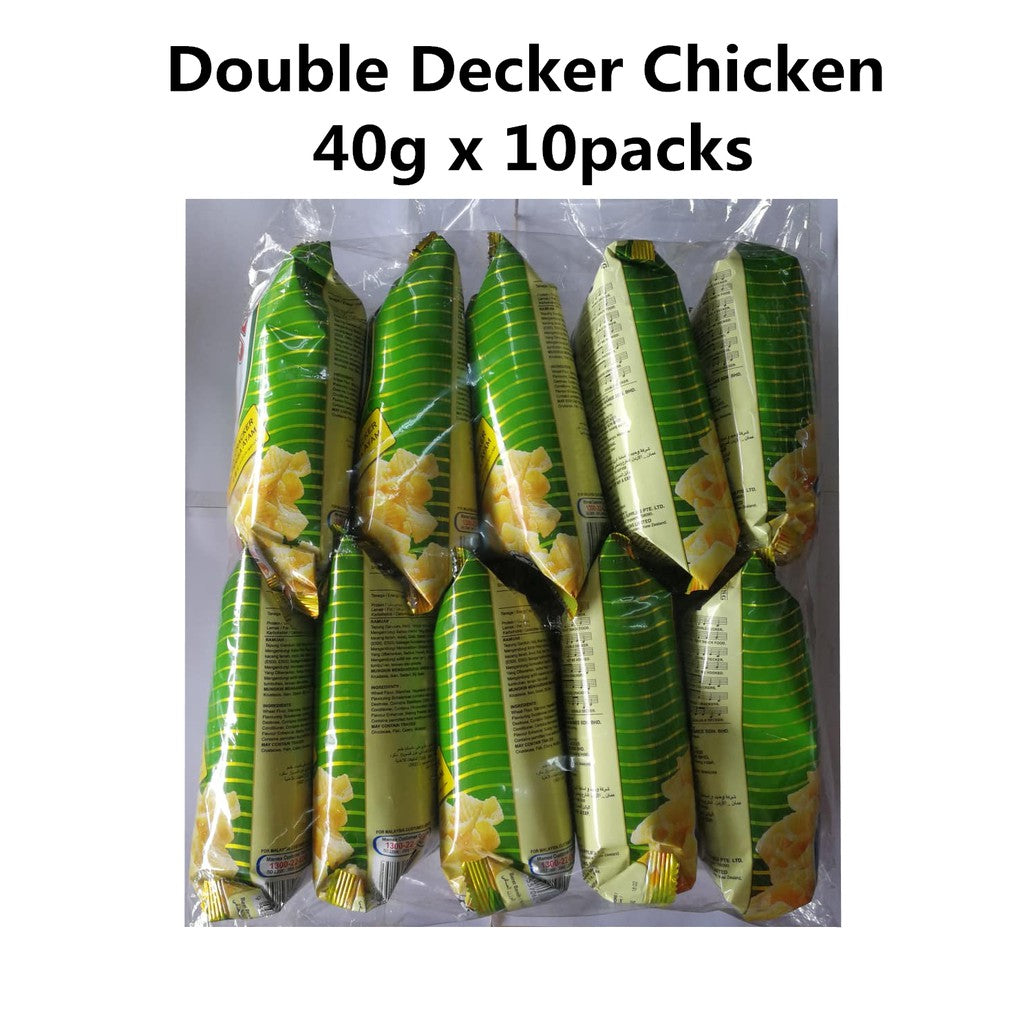 Double Decker Snack Keropok 60g x 10packs Prawn Chicken Cheese Spicy