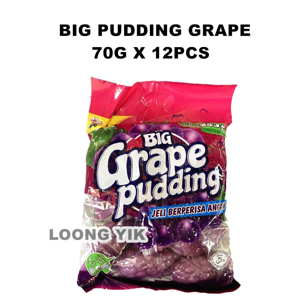 BIG PUDDING GRAPE/MANGO 70G X 12PCS JELLY