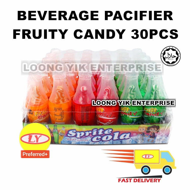 BEVERAGE PACIFIER FRUITY CANDY 30PCS