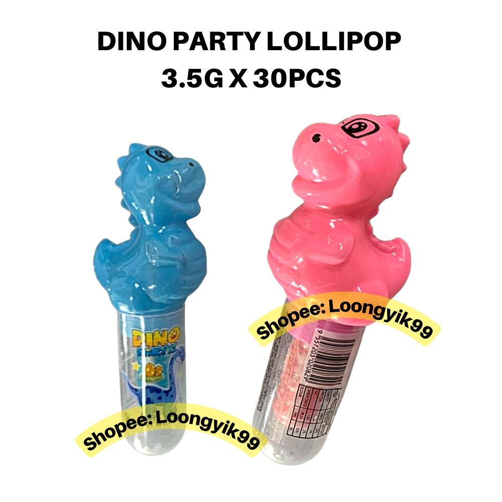 DINO PARTY LOLLIPOP 3.5G X 30PCS FRUITY FLAVOR HALAL