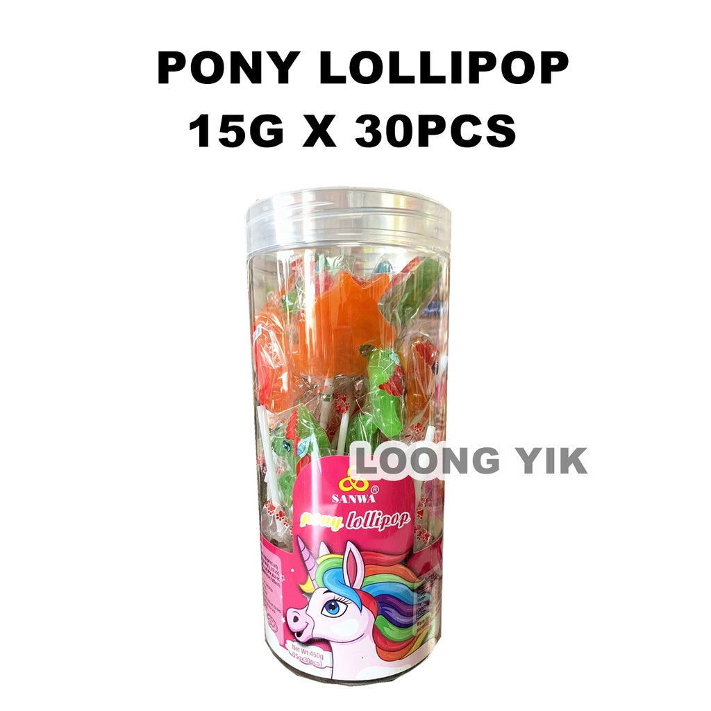 PONY/LITTLE DUCK/ICE CREAM/ORANGE LOLLIPOP 15G X 30PCS CANDY