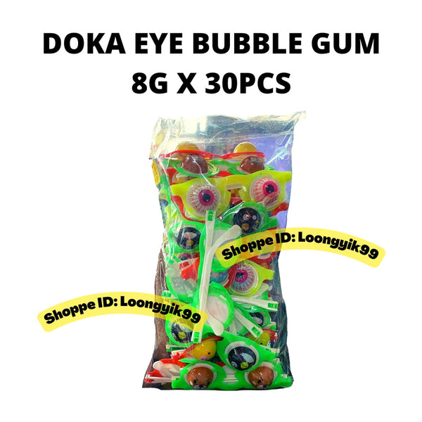 DOKA EYE BUBBLE GUM 8G X 30PCS HALAL TOYS + CANDY