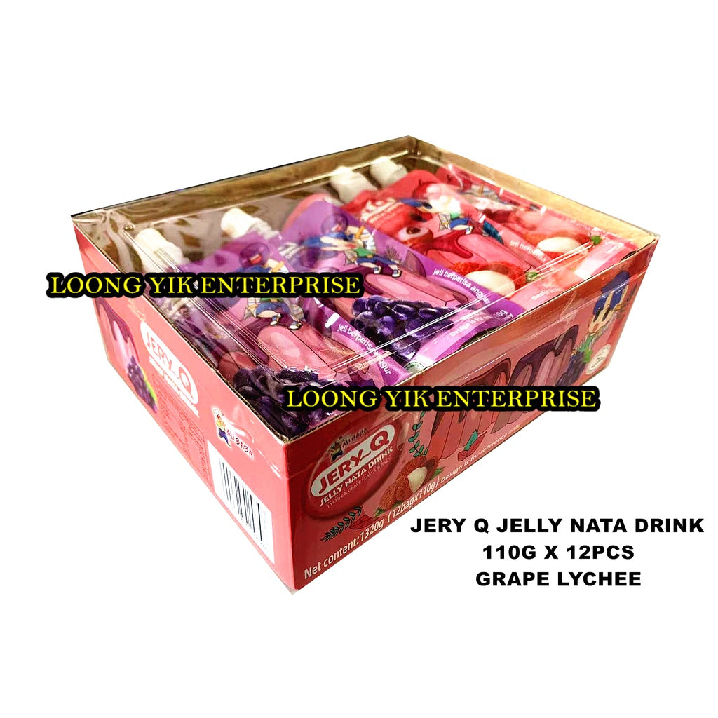 JERY Q JELLY NATA DRINK 110G X 12PCS GRAPE LYCHEE