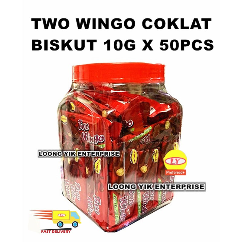 TWO WINGO COKLAT BISKUT 10G X 50PCS