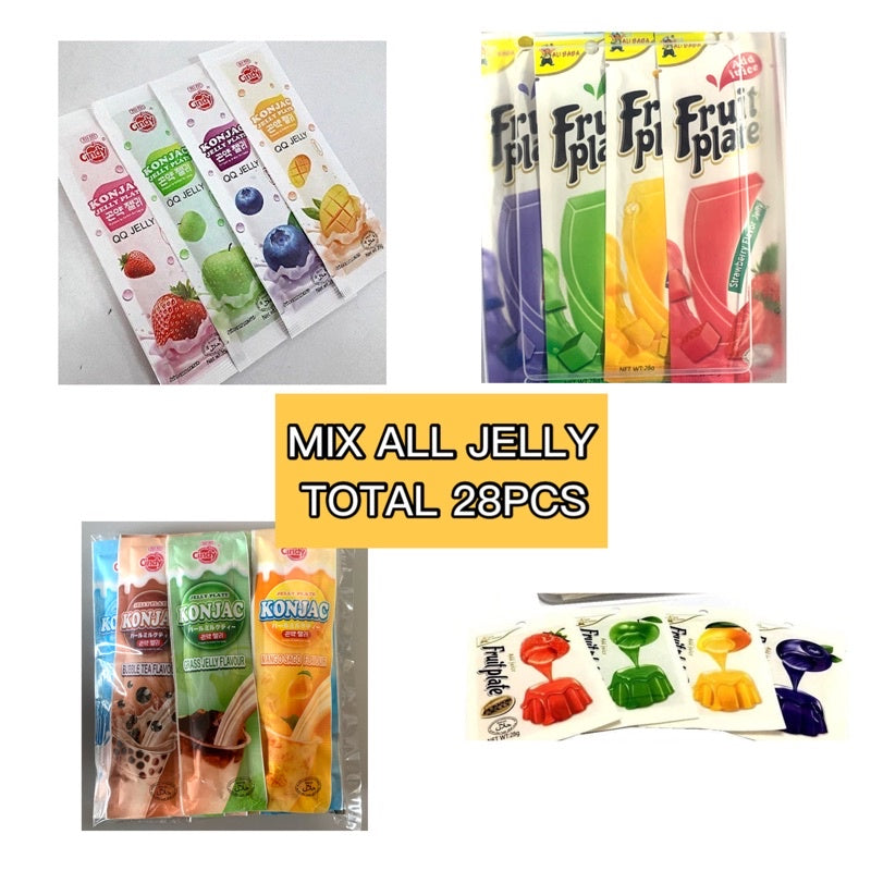 FRUIT PLATE KONJAC JELLY 40PCS (APPLE+STRAWBERRY / LYCHEE+GRAPE) 35-40PCS HALAL (FREE BOX) POS DALAM SATU HARI