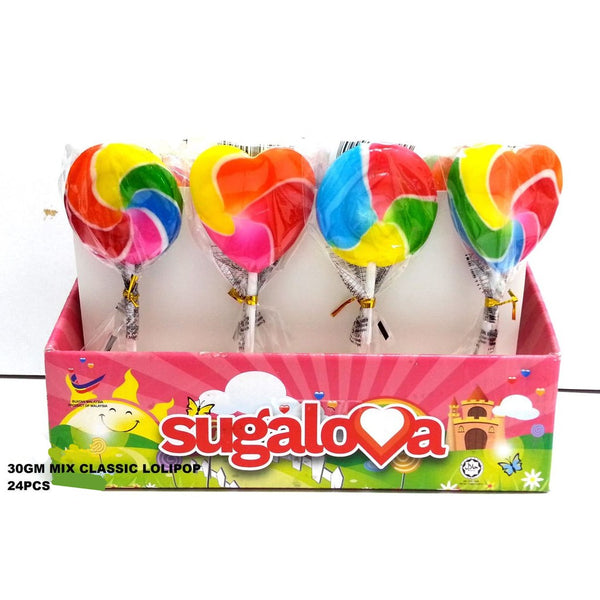 SUGALOVA CLASSIC RAINBOW SUPER BIG LOLLIPOP 24PCS