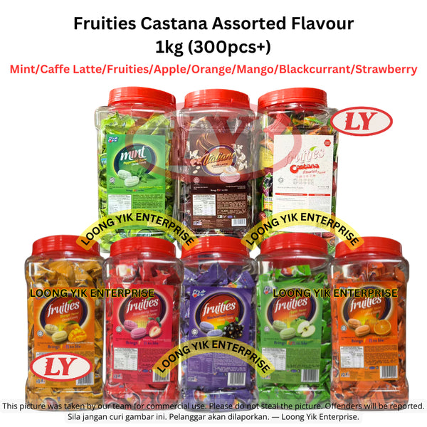 *Halal* Fruities Castana Assorted Flavour 1kg 300pcs+ 8Flavors Loongyik99