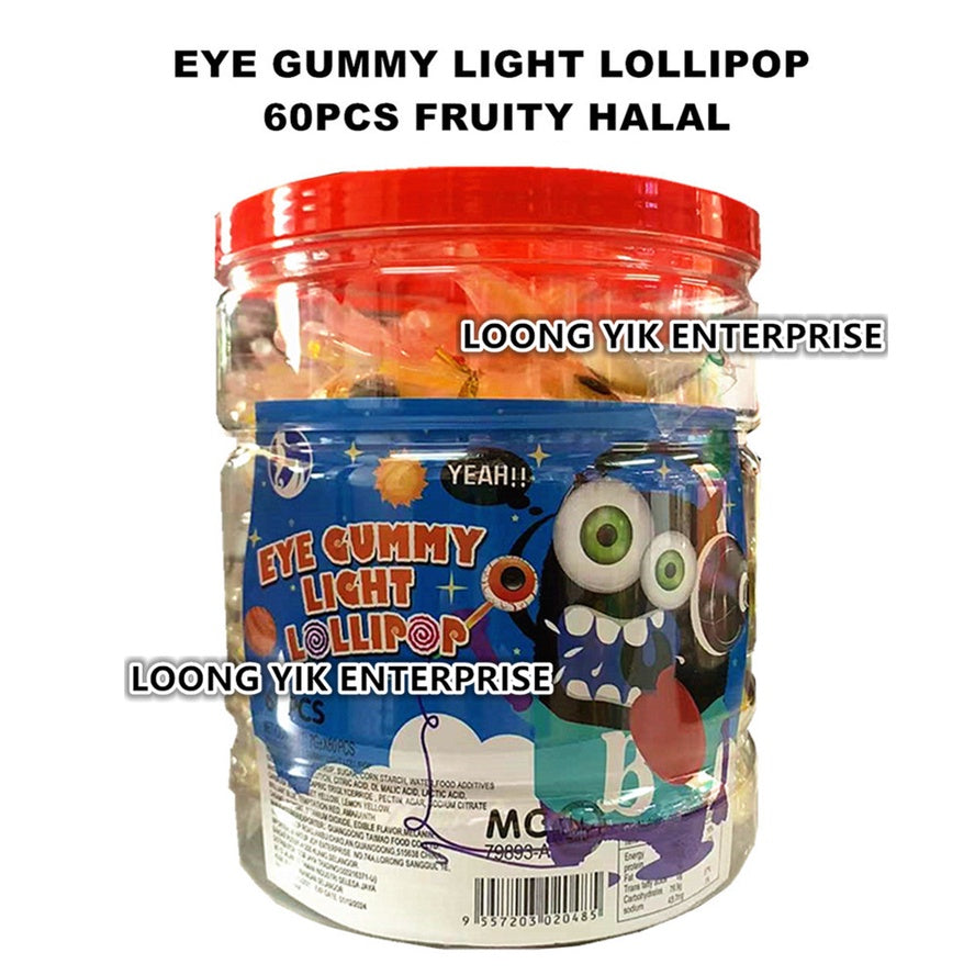 EYE GUMMY LIGHT LOLLIPOP 60PCS FRUITY HALAL