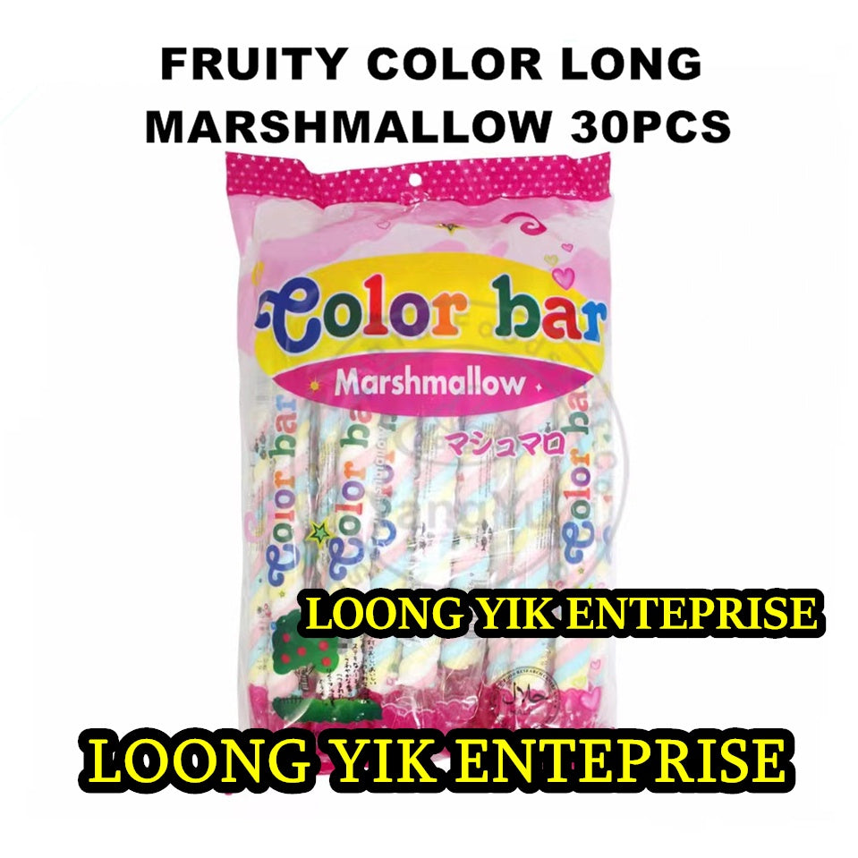 FRUITY COLOR LONG MARSHMALLOW 30PCS