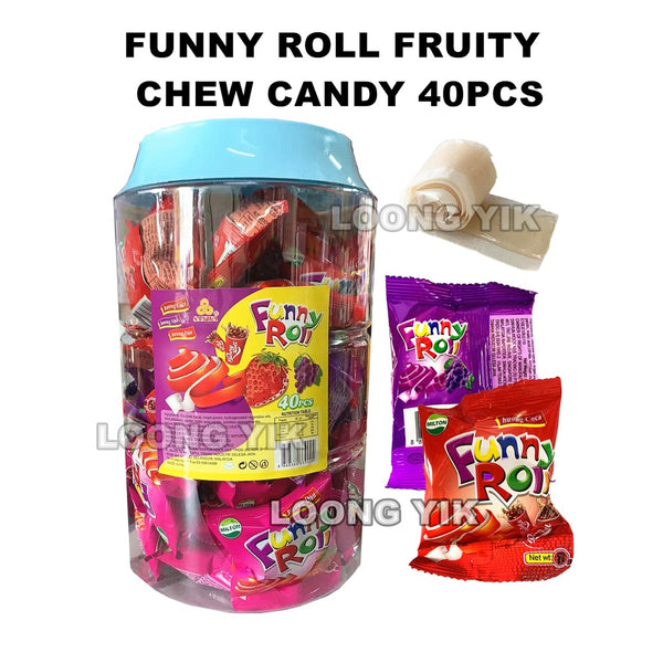 FUNNY FRUITY  ROLL FRUITY CHEW CANDY 40PCS (32CM LONG CANDY)