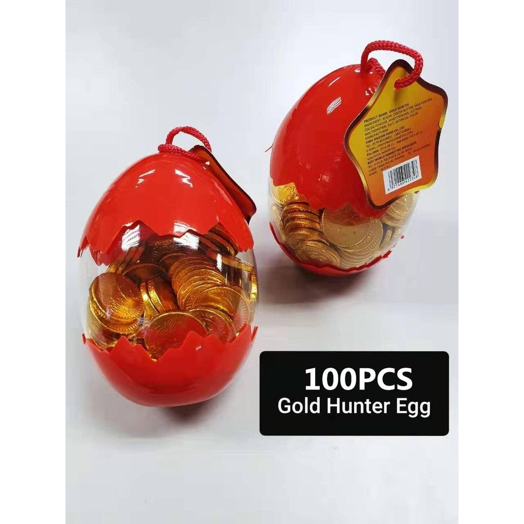 GOLD HUNTER EGG GOLDEN CHOCOLATE COIN 100PCS