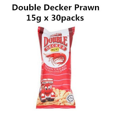 Double Decker Snack Keropok 15g x 30packs Prawn Chicken Cheese