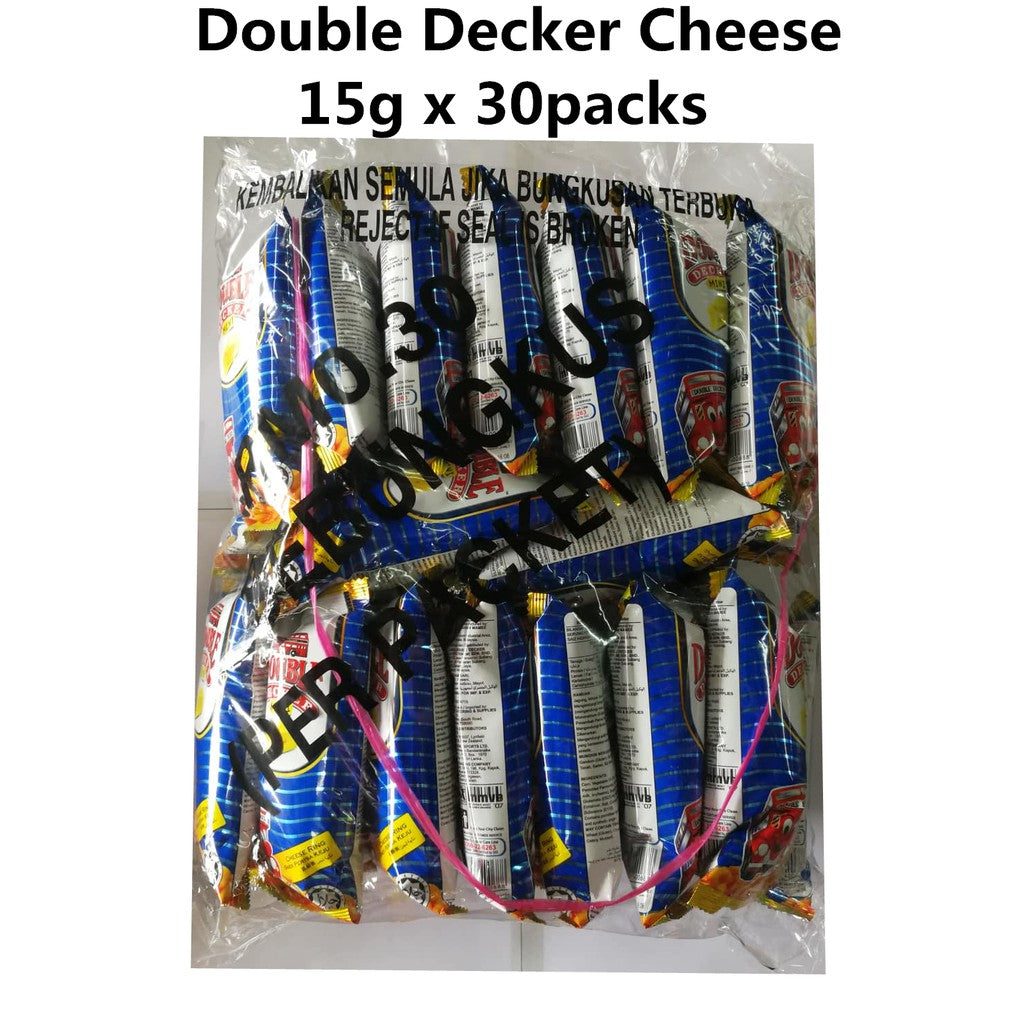 Double Decker Snack Keropok 15g x 30packs Prawn Chicken Cheese