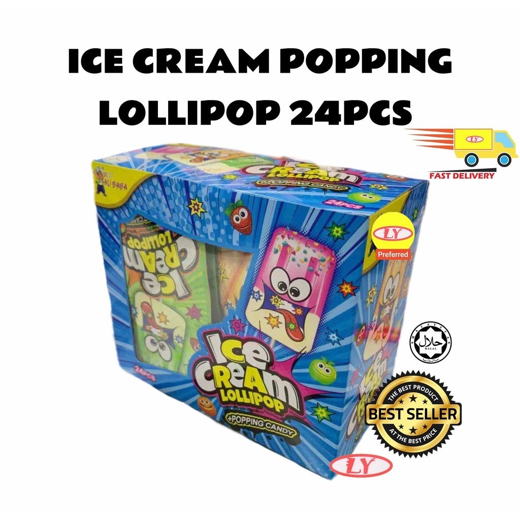 ICE CREAM POPPING LOLLIPOP 24PCS HALAL