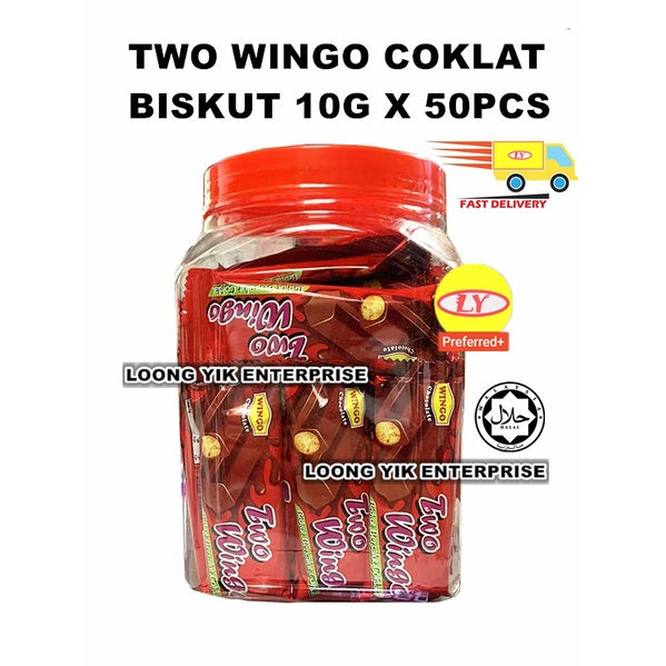 TWO WINGO COKLAT BISKUT 10G X 50PCS