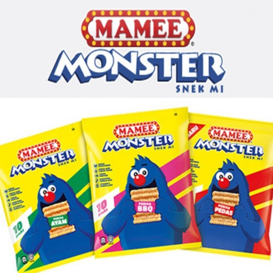 MAMEE MONSTER SNEK MI PERISA BBQ / AYAM / PEDAS 25G X 30PACKS