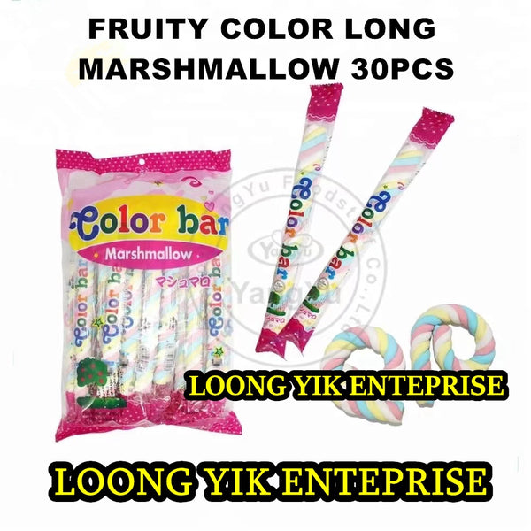 FRUITY COLOR LONG MARSHMALLOW 30PCS