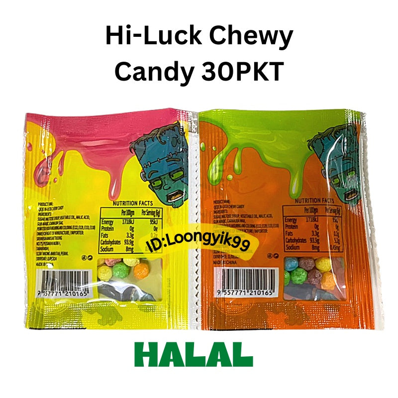 Hi-Luck Chewy Candy Fruity Flavor 30Pkt Qeqe Brand Viral