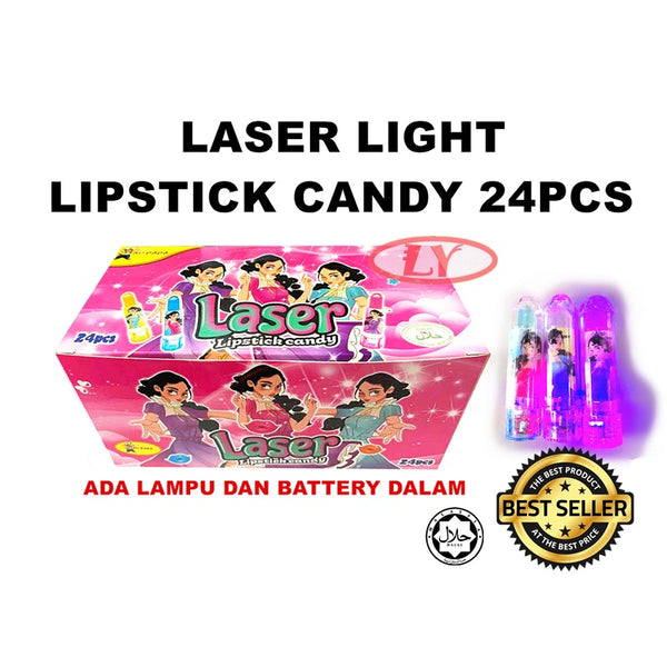 LASER LIGHT LIPSTICK CANDY 24PCS HALAL CANDY FRUITY TASTE