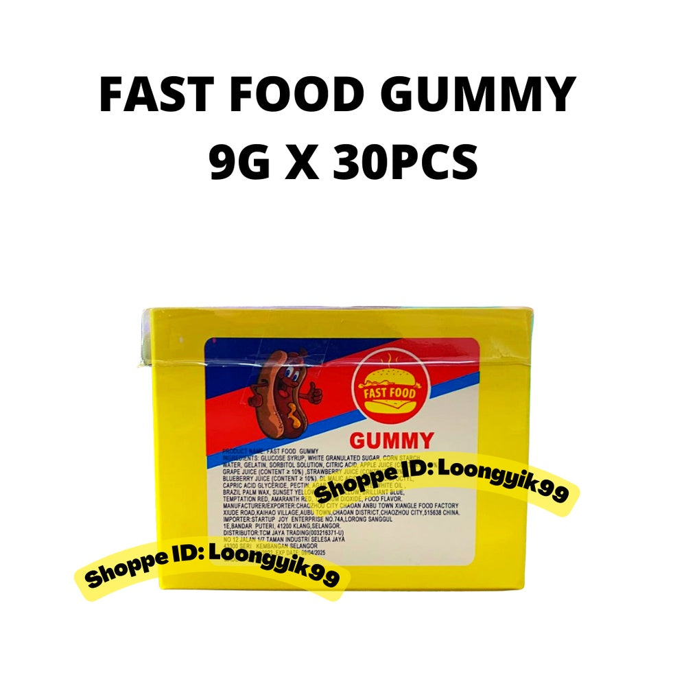 FAST FOOD GUMMY 9G X 30PCS HALAL