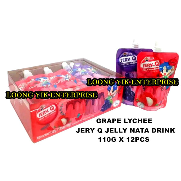 JERY Q JELLY NATA DRINK 110G X 12PCS GRAPE LYCHEE