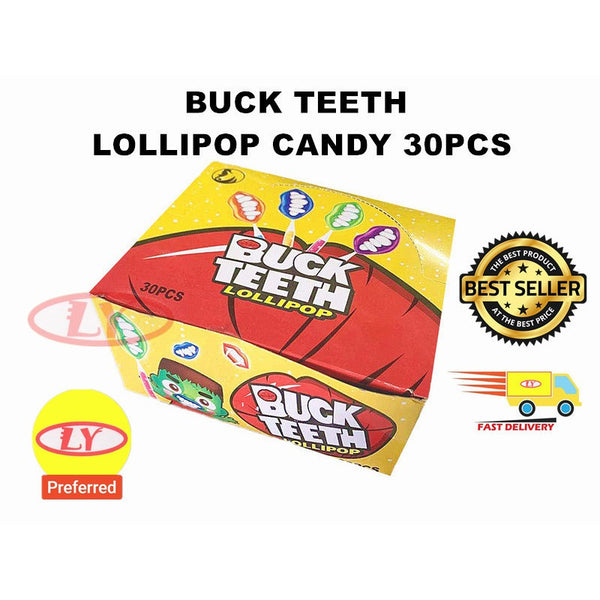 BUCK TEETH LOLLIPOP CANDY 30PCS