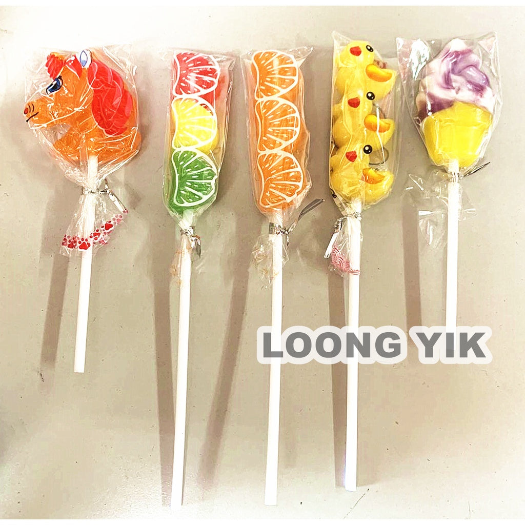 PONY/LITTLE DUCK/ICE CREAM/ORANGE LOLLIPOP 15G X 30PCS CANDY