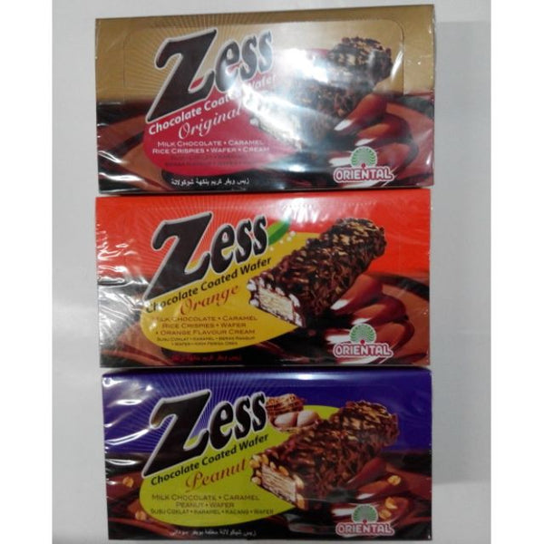 Zess Chocolate / Orange / Peanut Coated Wafer 24pack