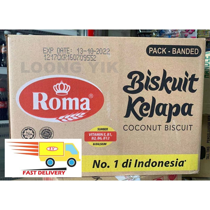 ROMA KELAPA 1 CARTON = 300G X 24PKT HALAL BISKUT PEMBORONG HARGA BORONG