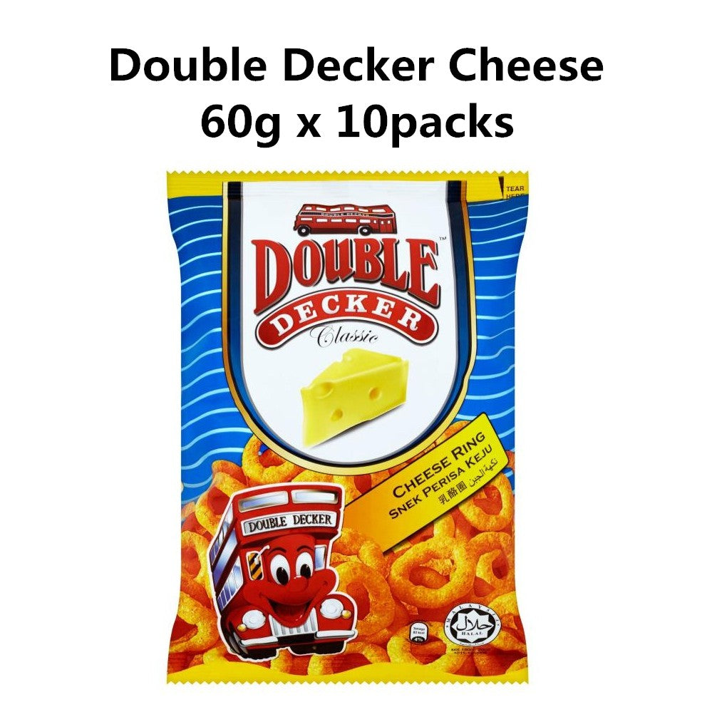 Double Decker Snack Keropok 60g x 10packs Prawn Chicken Cheese Spicy