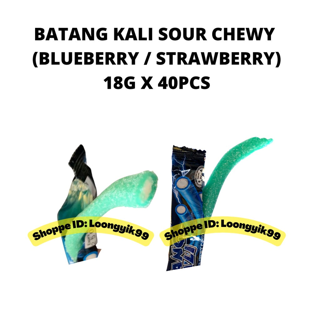 BATANG KALI SOUR CHEWY CANDY (BLUEBERRY / STRAWBERRY) 18G X 40PCS HALAL