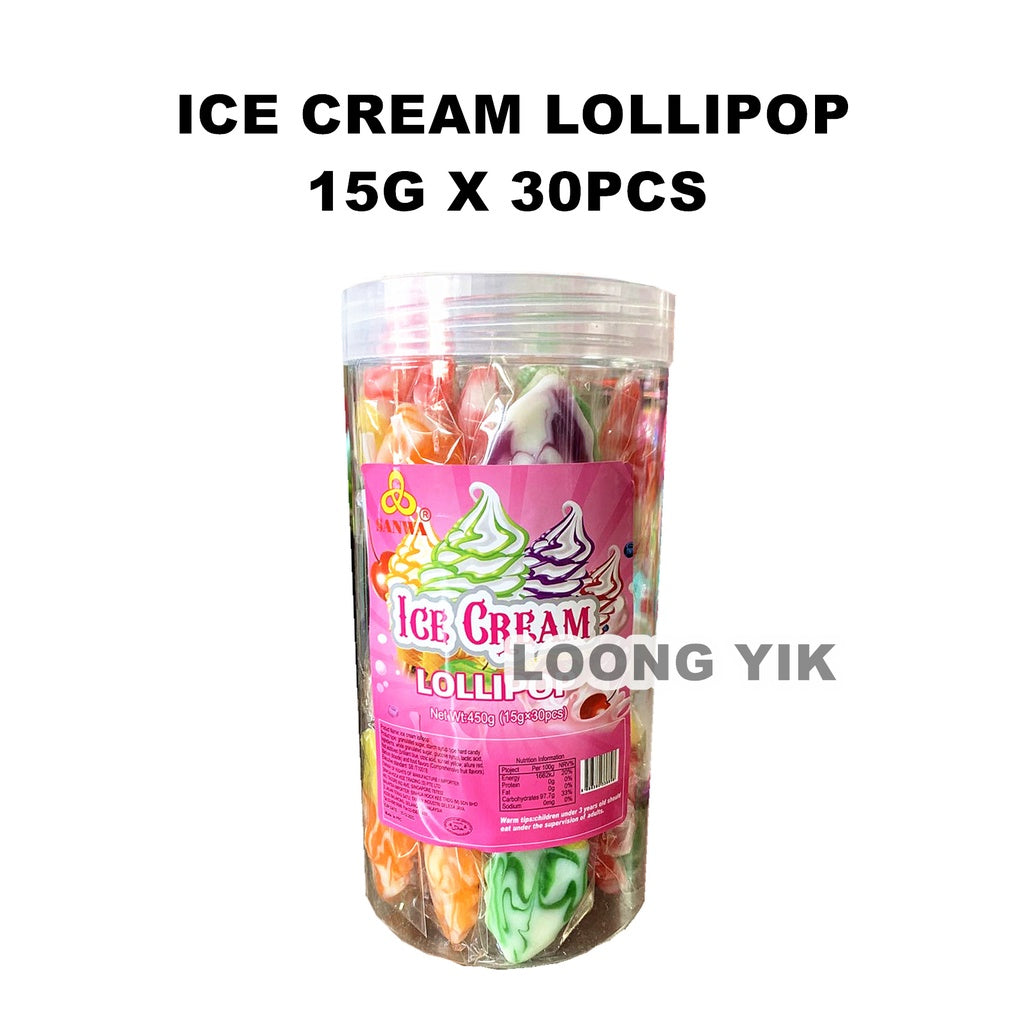 PONY/LITTLE DUCK/ICE CREAM/ORANGE LOLLIPOP 15G X 30PCS CANDY