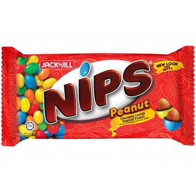 JACK N JILL NIPS PEANUT CHOCOLATE COATED 70G X 12PACKS