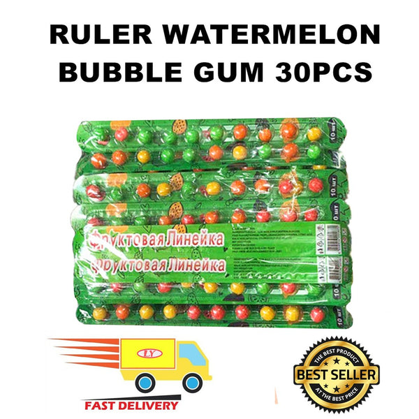 RULER WATERMELON FRUITY BUBBLE GUM 20PCS