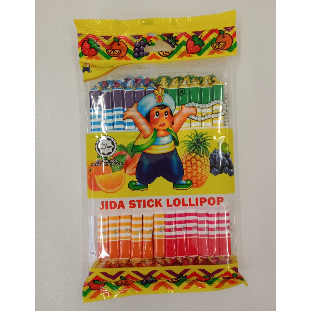 JIDA FRUIT STICK LOLLIPOP LEMON FLAVOUR 24PCS