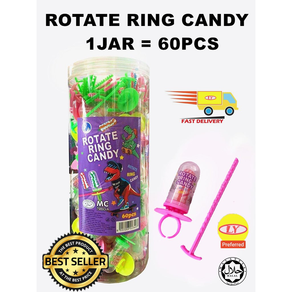 ROTATE RING CANDY 60PCS **HALAL** MAINAN DENGAN GULA SEDAP