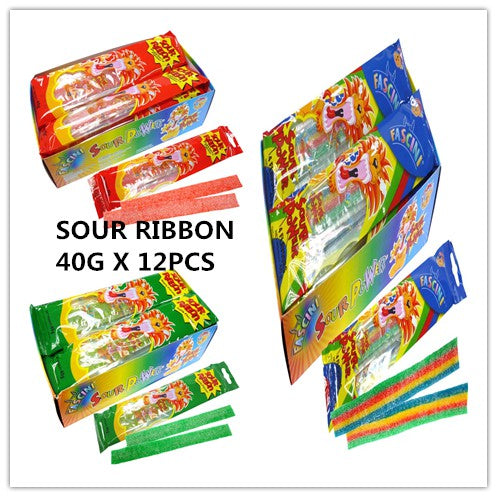 SOUR RIBBON ASSORTED FLAVOUR 40G X 12PCS