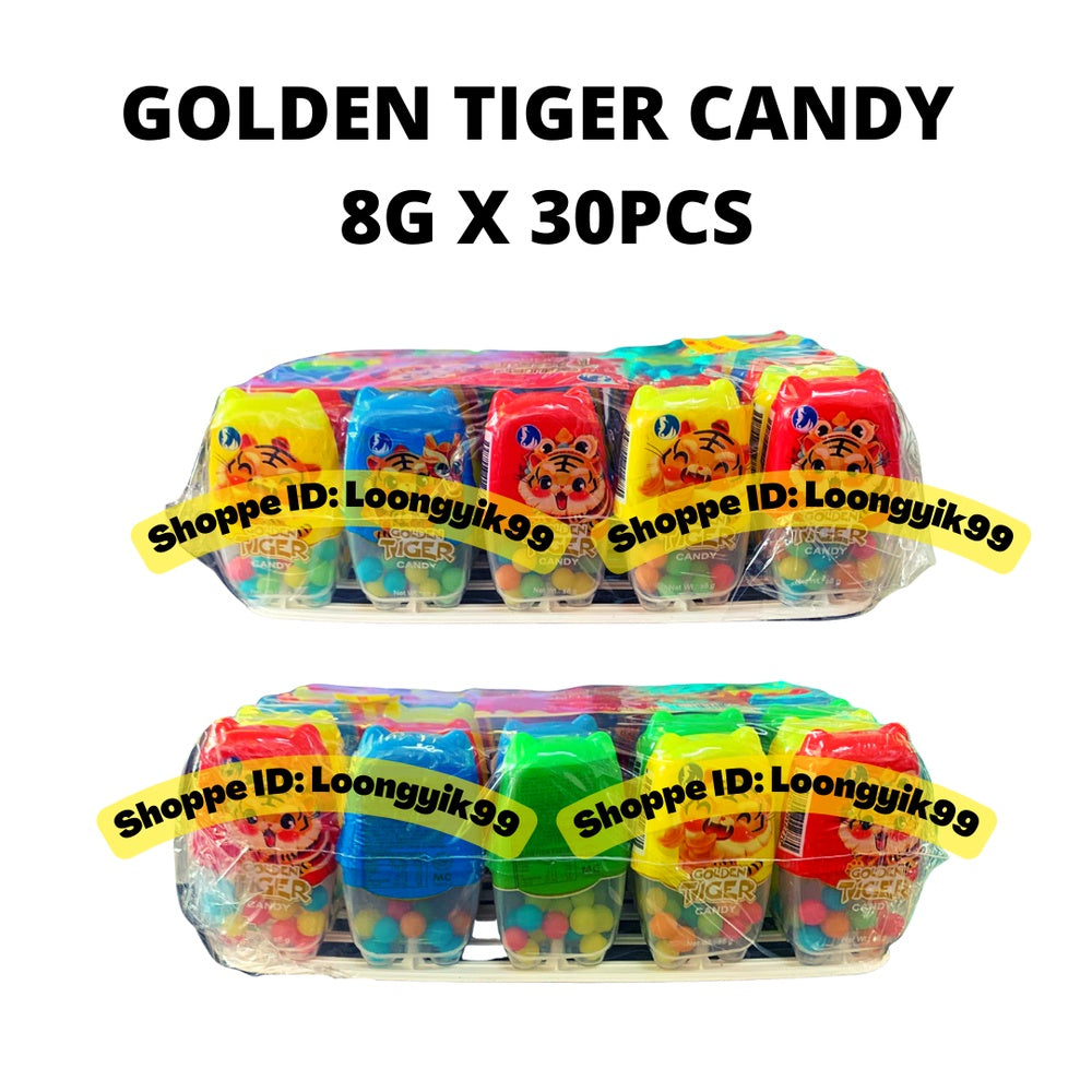 GOLDEN TIGER CANDY 8G X 30PCS HALAL FRUITY BALLS